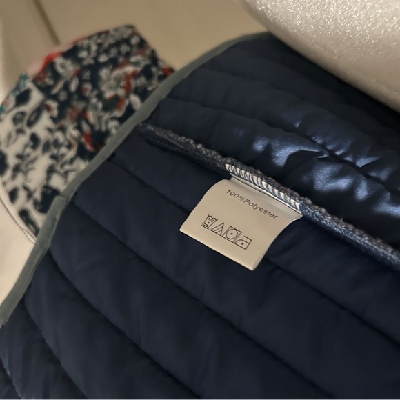 Warm Trendy Quilted Jacket Open Front Multi-Color All-Over Floral Print Small - Picture 10 of 16